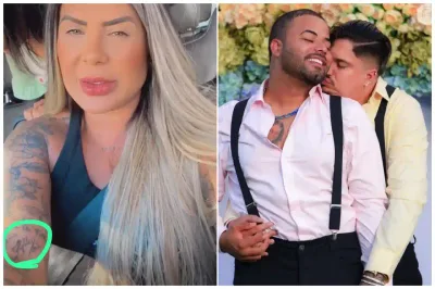 Longe demais? Renalida tatua nomes de Hytalo Santos e Euro após casamento gay
