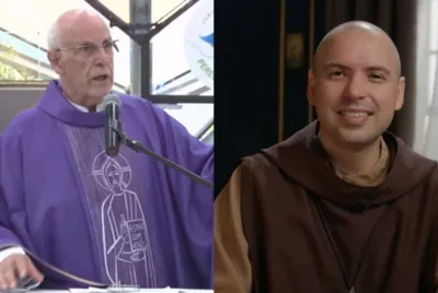 Divididos pela política, padre Julio Lancellotti alfinetar frei Gilson durante missa