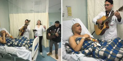 Cantor gospel com múltiplos tumores recebe oração e louvor em hospital