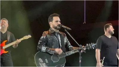 Luciano Camargo canta gospel pela 1ª vez em evento