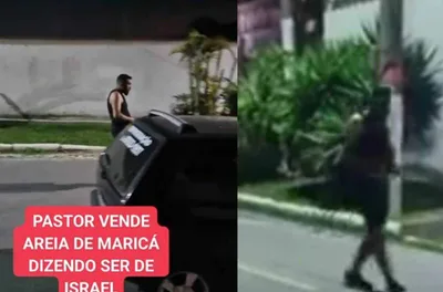 Pastor é flagrado pegando areia da praia para vender dizendo ser de Israel