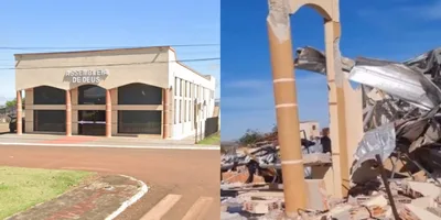 Tornado destrói igreja no Paraná antes de culto e membro testemunha: \"Deus nos guardou\"
