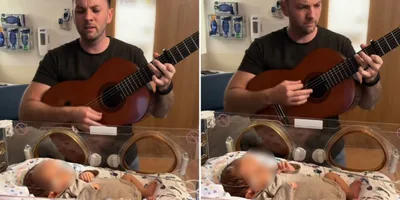 Pai toca louvor para bebê que nasceu com lesão cerebral e declara cura: “Meu Deus é Rafah”