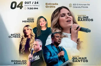 Aline Barros faz show gratuito para ajudar organizador do Clama Orlando que está com câncer