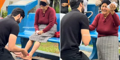 Cristão doa dinheiro e lava os pés de idosa que vendia sorvetes nas ruas: \"Deus a ouviu\"