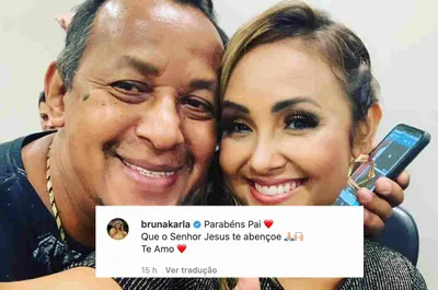 Em meio a polêmica com a madrasta Bruna Karla homenageia o pai; “Te amo”