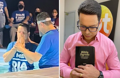 ‘Fé e gratidão’, diz apresentador Marcão do Povo após batismo nas águas