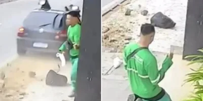 Após escapar de atropelamento, jovem se ajoelha e agradece a Deus: \"Livramento\"