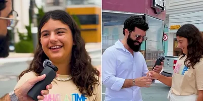 Menina de 10 anos vende pulseira na praia e ora por clientes: ‘Levo o amor de Jesus’