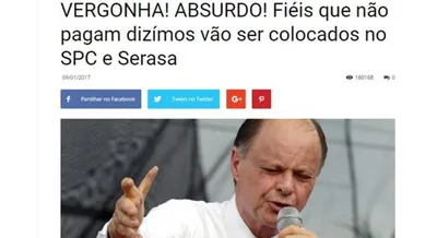 Membro da Universal que não pagar o dízimo, vai pra o SPC?