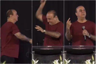 Pastor Mário de Oliveira se irrita e "estoura" o microfone no chão durante culto