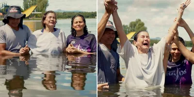 Idosa emociona ao ser batizada aos 84 anos em Cuiabá: ‘Jesus é o meu Salvador’