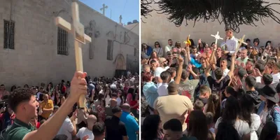 Cristãos celebram a ressurreição de Cristo nas ruas da Cisjordânia e nas igrejas de Gaza