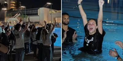 Centenas de jovens aceitam Jesus e são batizados em piscina de universidade nos EUA