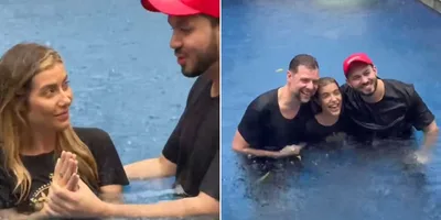 Luiza Possi aceita Jesus e é batizada com o marido: \"Foi transformador\"