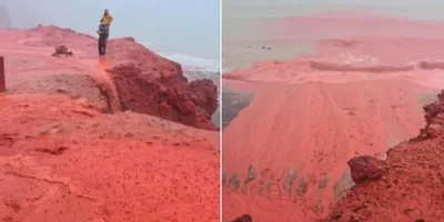 Mar e cachoeiras ficam em cor de sangue no Irã e remete a praga bíblica