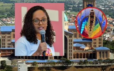 Evangélica, vereadora repudia bandeira LGBT+ em santa católica