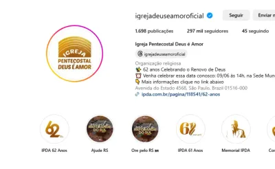 Igreja Deus é Amor tira o arco-iris da logo para celebrar os 62 anos