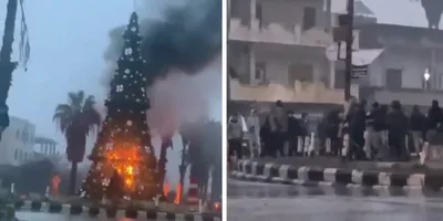 Jihadistas incendeiam árvore de Natal montada por cristãos na Síria