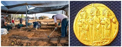 Moeda de ouro de 1.500 anos traz retratação da cruz de Cristo
