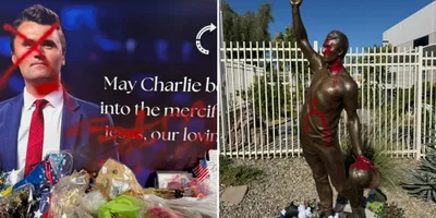 Estátua de Charlie Kirk é vandalizada em memorial de um ano de sua morte nos EUA