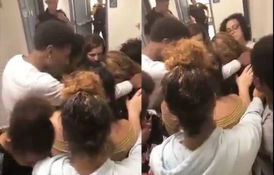 Estudantes oram por jovem que ameaçava tirar a própria vida
