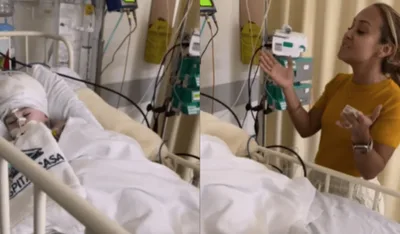 Bebê na UTI abre os olhos pela primeira vez ao ouvir Bruna Karla cantar