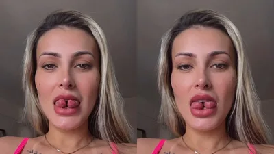 Web à língua bifurcada de Andressa Urach: 'O diabo humilhando'