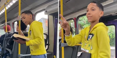 Menino impacta passageiros ao pregar em ônibus: ‘Jesus ainda acalma a tempestade’
