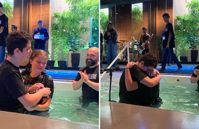 Reinaldo Gottino celebra batismo da filha na igreja: "Dia especial"