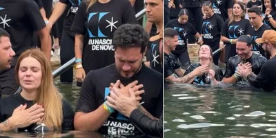 Viih Tube e Eliezer são batizados e testemunham: \"Nascemos de novo\"
