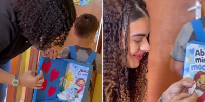 Menino evangeliza através de mochila e distribui versículos na escola: “Jesus te ama”