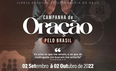 Campanha nacional de oração de 30 dias pelo Brasil se inicia hoje