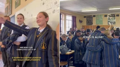 Alunos choram ao verem aluna ser curada milagrosamente na África do Sul