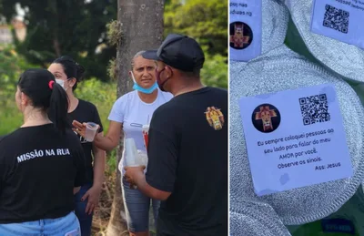 Para ‘levar o amor de Jesus’, igreja distribui copo d'água com mensagem de fé em evento