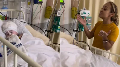 Bruna Karla canta para bebê na UTI e ele abre os olhos pela primeira vez