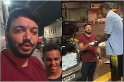 Apóstolo Flávio Barbosa distribui alimentos a moradores de rua