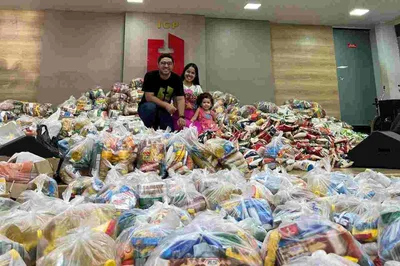 Em ação de Natal, igreja doa 600 cestas básicas a família carentes