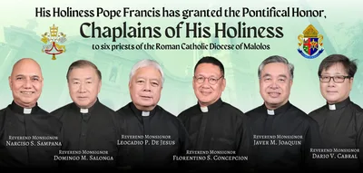 Pope Francis names 6 Bulacan priests as monsignors