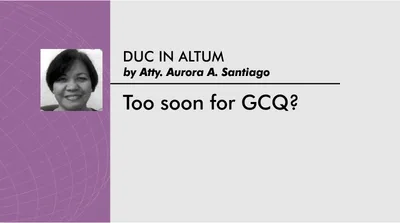 Too soon for GCQ?