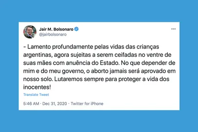 Brazilian President Bolsonaro criticizes Argentina’s legalization of abortion