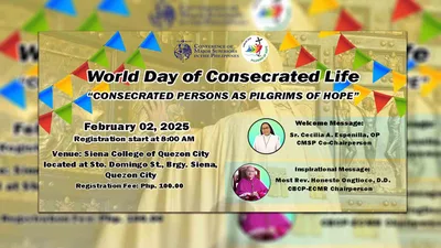 Mananampalataya, inaanyayahang makiisa sa World Day of Consecrated Life