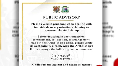 Taong gumagamit sa pangalan ni Archbishop Uy sa scam, binalaan - VeritasPH