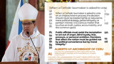 Pairalin ang moral na integridad, hamon ni Archbishop Uy sa mga mambabatas at opisyal ng pamahalaan - VeritasPH