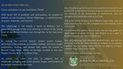 Bishop Santos, humiling ng panalangin sa matagumpay na pilgrimage ng mga pari sa Europa - VeritasPH