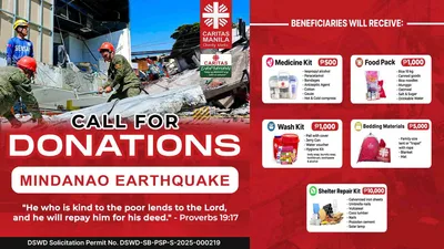 Donation drive sa quake victims sa Mindanao, inilunsad ng Caritas Manila - VeritasPH