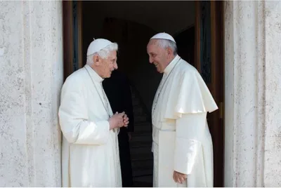 Why did Pope Francis visit Benedict XVI? To say happy birthday!