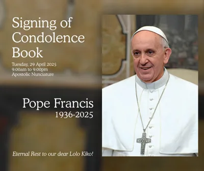Books of condolence for Pope Francis to open at Manila nunciature