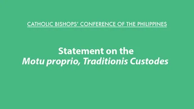 CBCP Statement on the Motu proprio, Traditionis Custodes