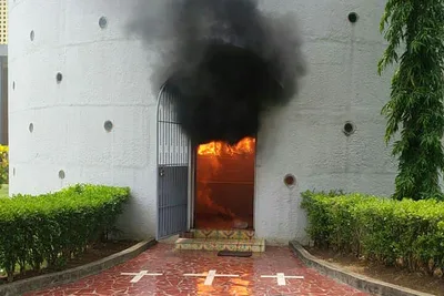 Nicaragua Catholic cathedral attacked with firebomb